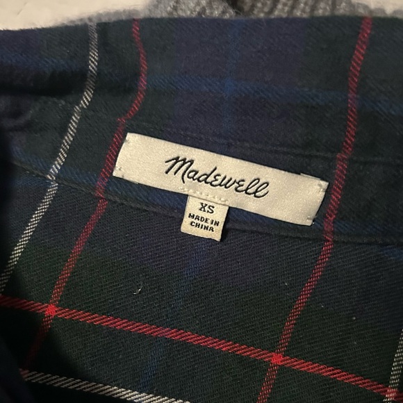 Madewell Flannel Oversized Ex-Boyfriend Shirt in Dark Plaid XS - Picture 8 of 8
